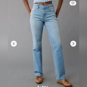 American Eagle Stretch Super High Waisted Straight Jeans